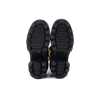 Valentino Garavani Women'S Roman Stud Combat Ankle Boots Leather