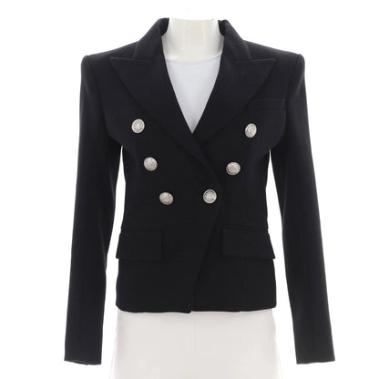 Balmain Women'S Double Breasted Blazer Cotton And Wool Blend