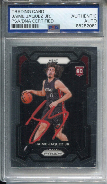 Jaime Jaquez Jr. Autographed Signed 2023-24 Panini Prizm Rookie Card (Psa)