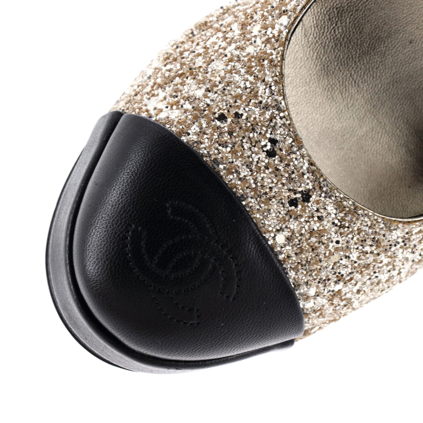 Chanel Women'S Cap Toe Cc Mary Jane Platform Pumps Glitter