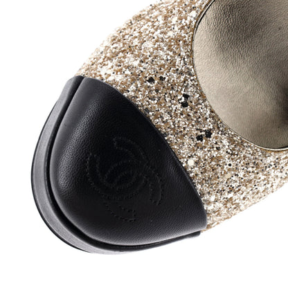 Chanel Women'S Cap Toe Cc Mary Jane Platform Pumps Glitter