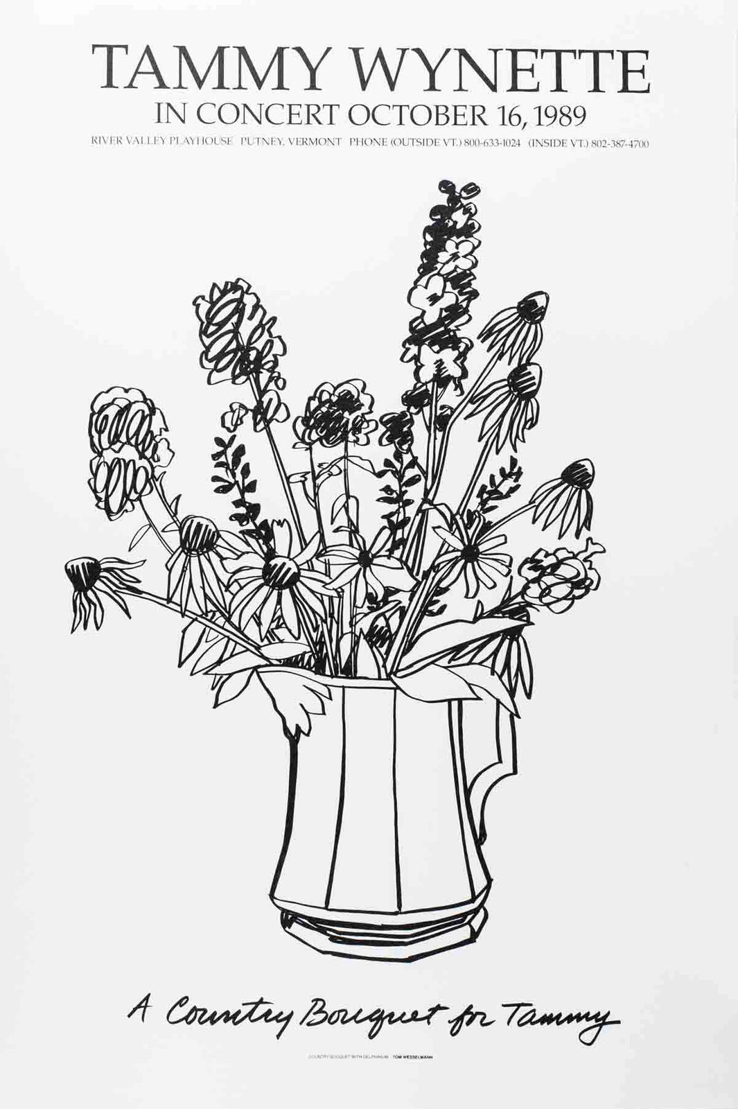 Tom Wesselmann Country Bouquet With Delphinium (For Tammy Wynette) " S