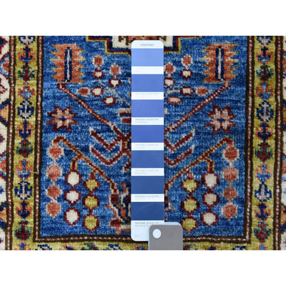 2'X2'10" Super Kazak Blue Hand Knotted Soft, Velvety Plush Wool Rug