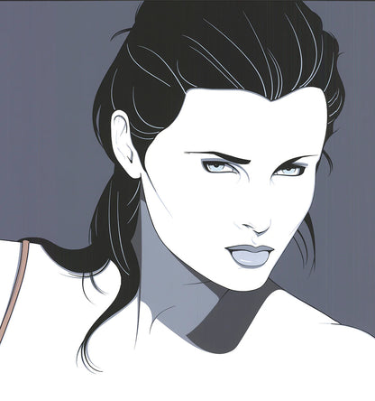 Patrick Nagel Commemorative #14 " Serigraph Pop Art Brown Blue Wom