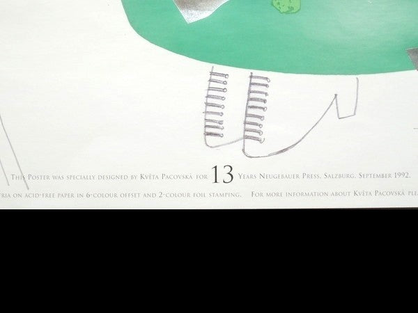 Kv?Ta Pacovsk 13 Years Neugebauer Press 1992 Signed Poster 197/999 Austria