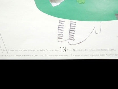 Kv?Ta Pacovsk 13 Years Neugebauer Press 1992 Signed Poster 197/999 Austria