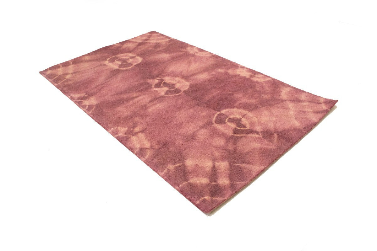 5x8 Hand-Tufted Deep Blush Tie-Dye Rug for Modern Girls Room