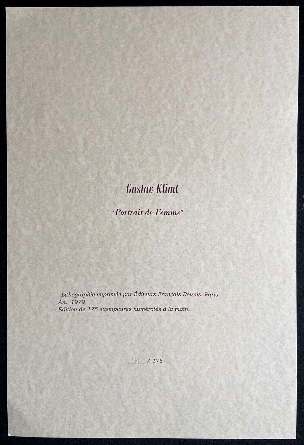 Gustav Klimt Lithograph Numbered By Hand Signed Op - Egon Schiele Edvard Munch