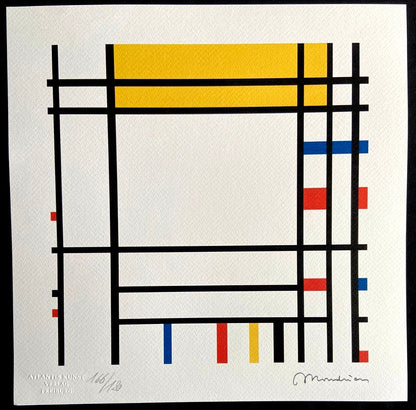 Piet Mondrian Lithograph 1978 Coa Signed Limited Edition 180 Ex