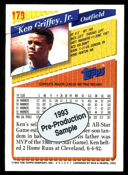 Ken Griffey Jr. 1993 Topps Autographed Card #800/1993