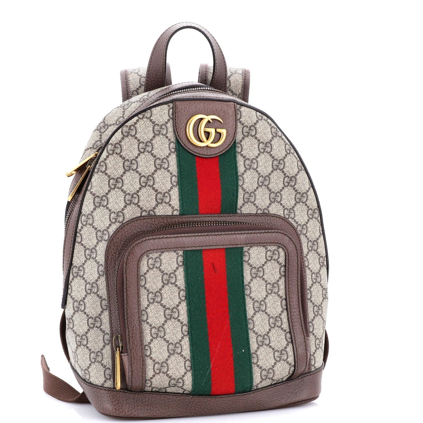 Gucci Ophidia Backpack Gg Coated Canvas And Leather Small