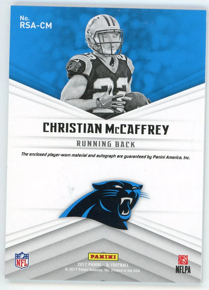 Christian Mccaffrey 2017 Panini Xr Autographed Patch Relic #Rsa-Cm
