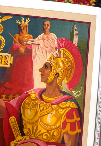 Semana Santa Sevilla Pablo Sebastian Litho 1951 Spanish Travel Poster
