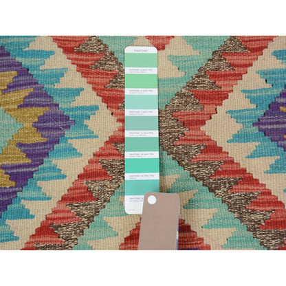 3'X4' Colorful Reversible Afghan Kilim Flat Weave Wool Hand Woven Rug