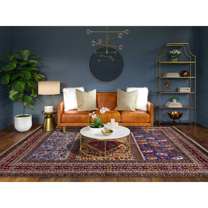 8'7"X10' Yellow Afghan Ersari With Turkish Knot Hand Knotted 100% Wool Rug