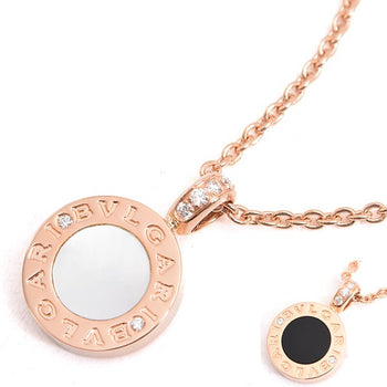 Bvlgari Bvlgari Onyx And Shell Diamond Necklace In Pink Gold 750Pg