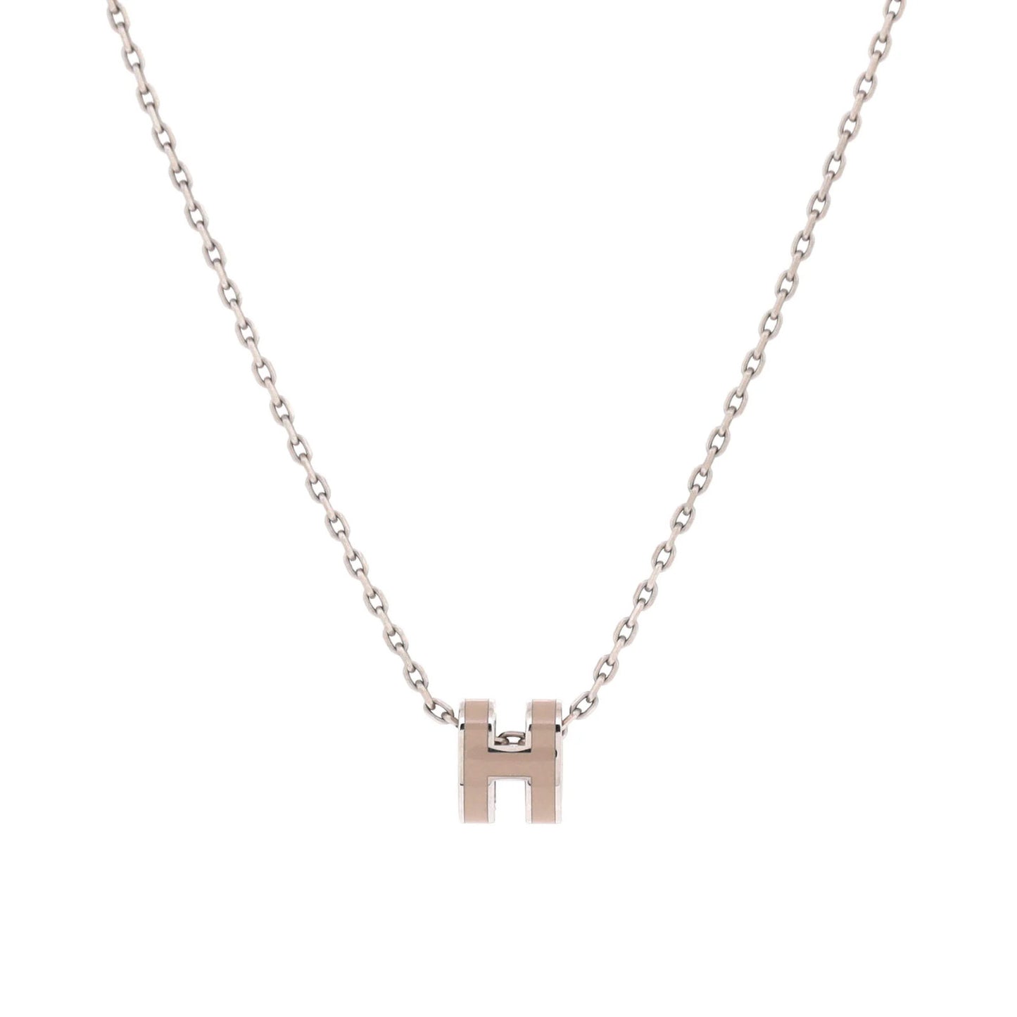 Hermes Pop H Pendant Chain Necklace Metal And Enamel Mini