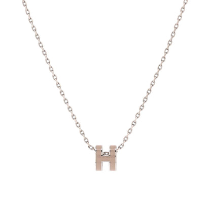 Hermes Pop H Pendant Chain Necklace Metal And Enamel Mini