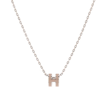 Hermes Pop H Pendant Chain Necklace Metal And Enamel Mini