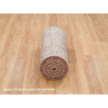 2'8"X23'10" Sangria Red Hand Knotted Wool Heris Revival Xl Runner Rug