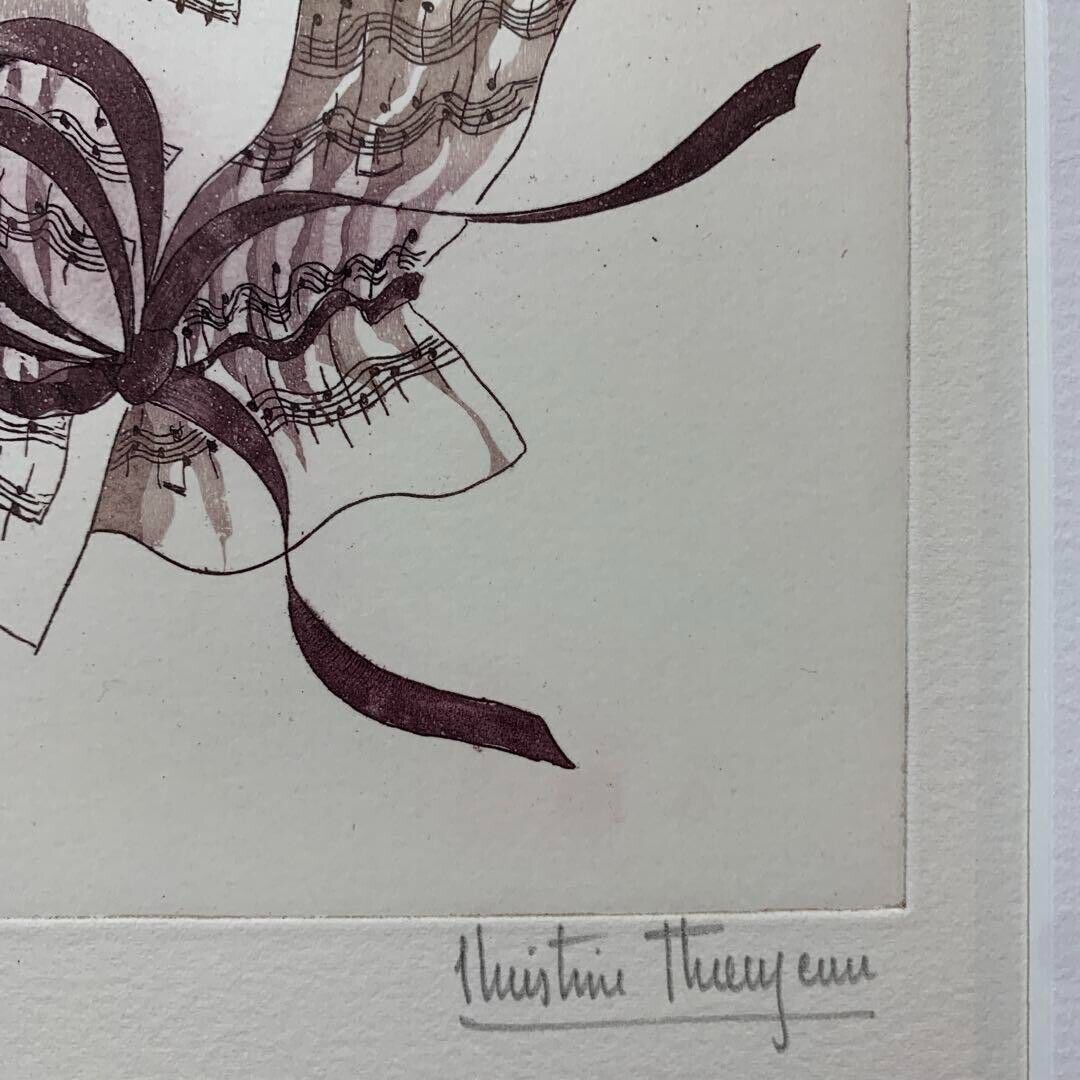 Christine Thouzeau Signed Original Lithograph Print Framed Ed99 Tulipes
