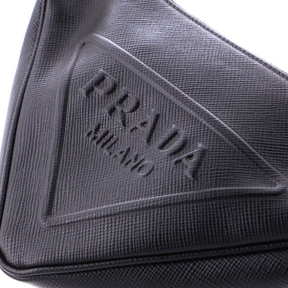 Prada Triangle Logo Zip Crossbody Bag Soft Leather Small