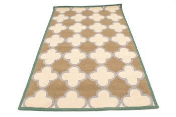 Hand-Tufted Multicolored Trellis Plush Rug Modern