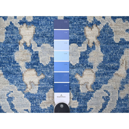 2'10"X11'9" Imperial Blue Afghan Angora Oushak Runner Oriental Rug
