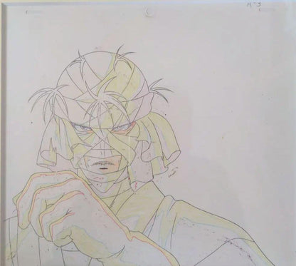 Vintage Rurouni Kenshin - Shishio Makoto Cel Animation Art Japanese Anime Framed
