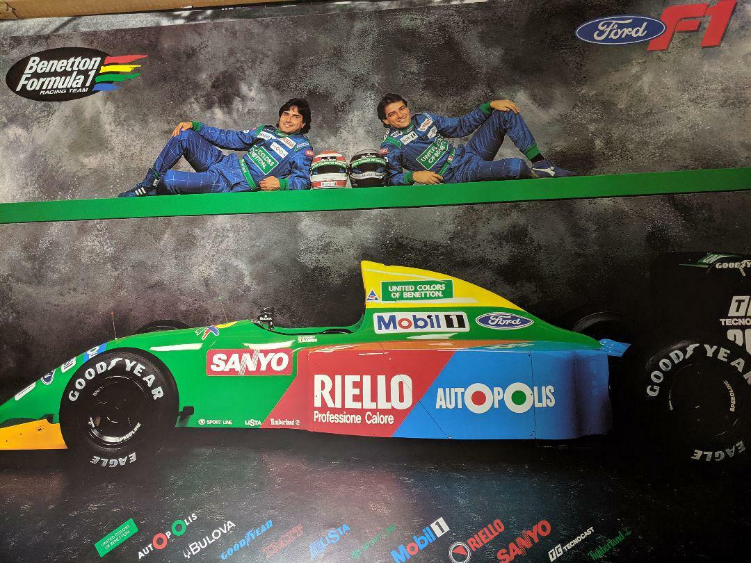 Original Poster Benetton F1 Ford Racing Team With Frame