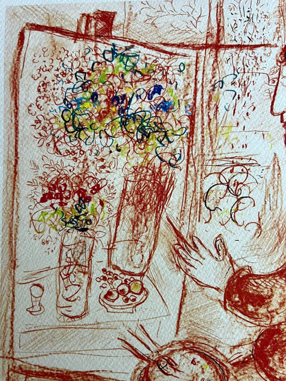 Marc-Chagall Lithograph Hand-Made Coa Original Hand-Signed Pen Numbered-Limited