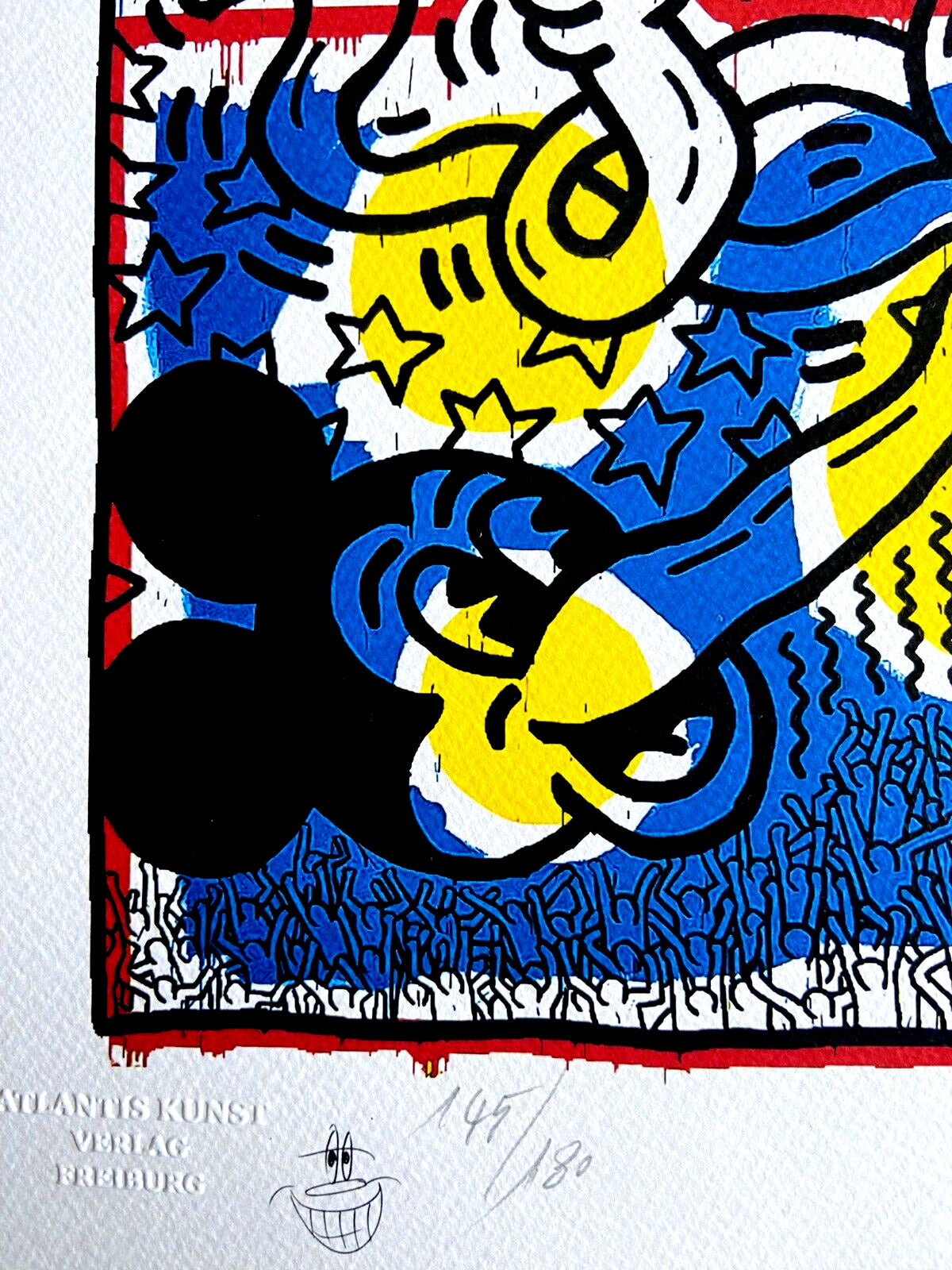 Keith Haring Coa Lithograph Signed Numbered