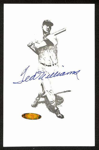 Ted Williams Hof Signed/Autographed 5.5X9 Lithograph Boston Red Sox Twf 199420
