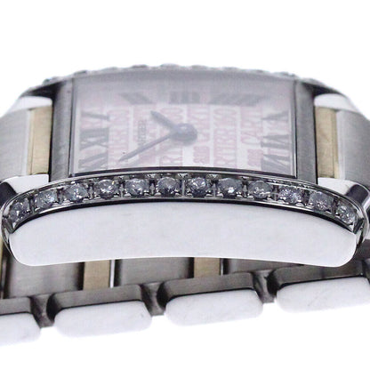 Cartier Tank Franaise Sm Aftermarket Diamond Bezel Watch Women