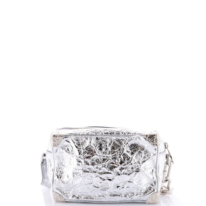 Louis Vuitton Soft Trunk Bag Crushed Metallic Calfskin Leather Mini