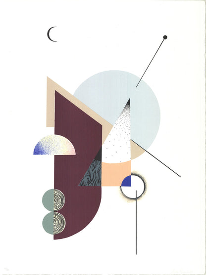 Krista Rosenkilde Technic Signed " Lithograph Abstract
