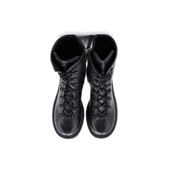 Versace Women'S Greca Platform Combat Boots Leather