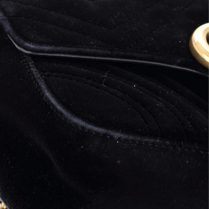 Gucci Gg Marmont Flap Bag Matelasse Velvet Mini