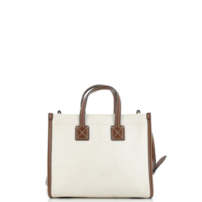 Burberry Freya Shopping Tote Canvas With Leather Mini