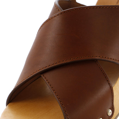 Chanel Women'S Cc Slingback Platform Wedge Sandals Leather And Wood