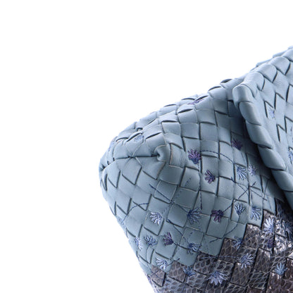 Bottega Veneta Olimpia Crossbody Bag Intrecciato Nappa With Snakeskin Small