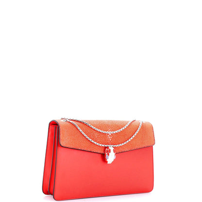 Bvlgari Serpenti Forever Shoulder Bag Leather And Stingray Medium