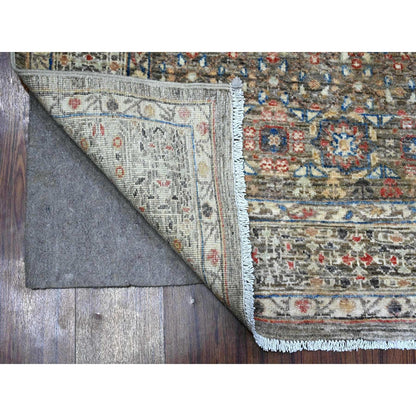 6'1"X8'10" Nickel Gray Pre Historic Mamluk Hand Knotted Wool Oriental Rug