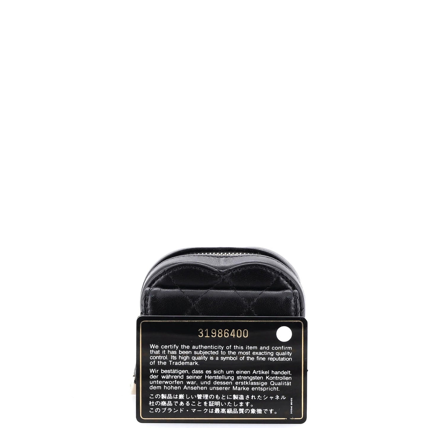 Lambskin Chanel CC in Love Heart Arm Zip Coin Purse Quilted