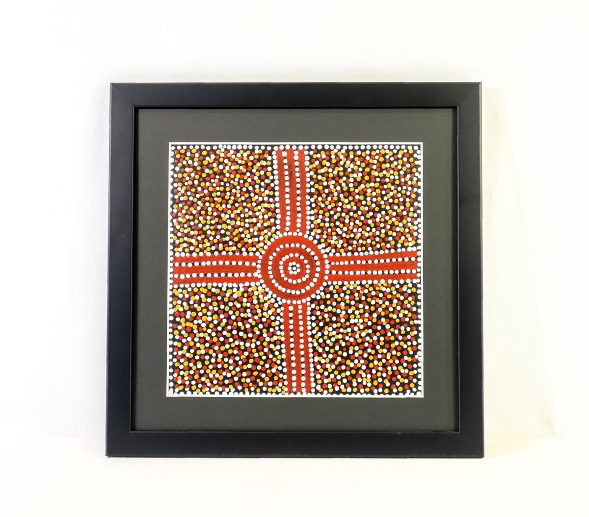 Paddy Bird Jungala "Mulga Seed" Aboriginal Dot Painting Acrylic On Canvas Signed