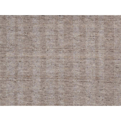 10'X14' Light Brown Vertical Stripes Design Hand Loomed Natural Wool Rug