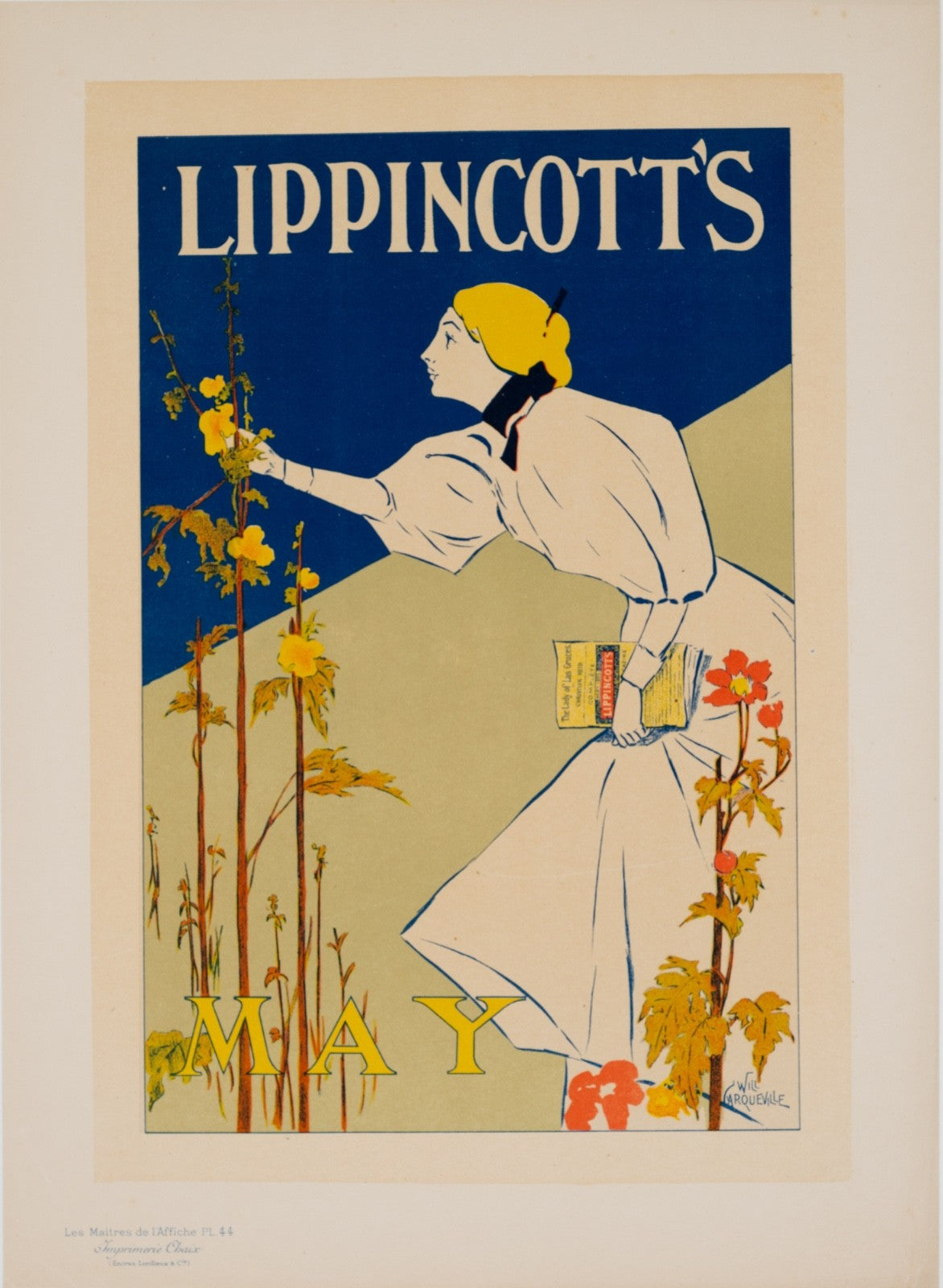 Original Vintage Poster Lippincott'S By Carqueville For Affiches Etrangeres 1897