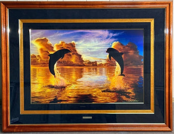 Christian Riese Lassen Celestial Harmony (L) Signed With 3 Diamonds Dolphin Art