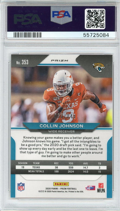 Collin Johnson 2020 Panini Prizm Red Prizm Rookie Card #353 (Psa)