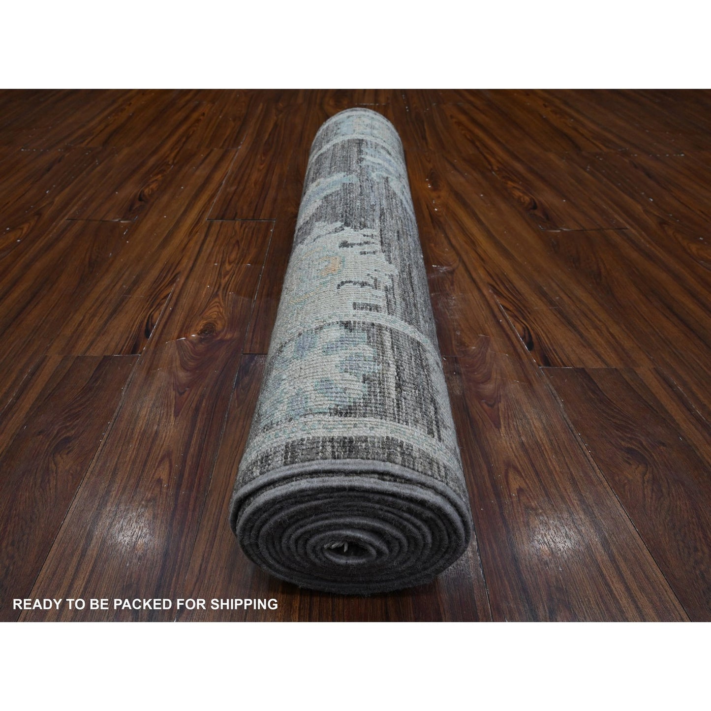 3'X15'7" Chameleon Gray Angora Oushak Oversized Runner Oriental Rug